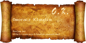 Omoracz Klaudia névjegykártya